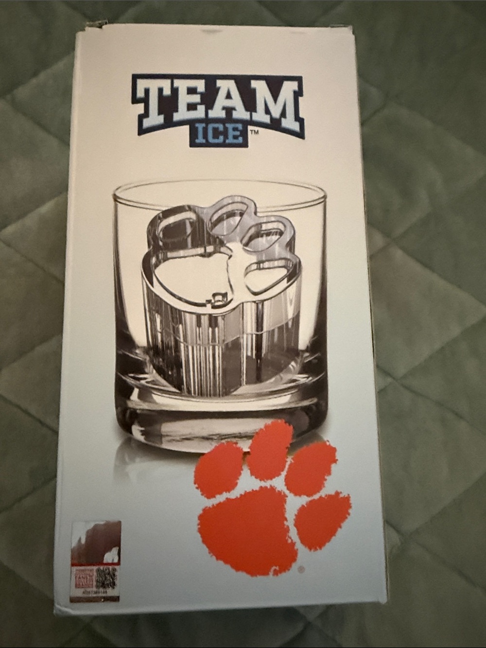 New Clemson Team Ice Paw Print Whiskey Glass Ice Mold - Orange Paw